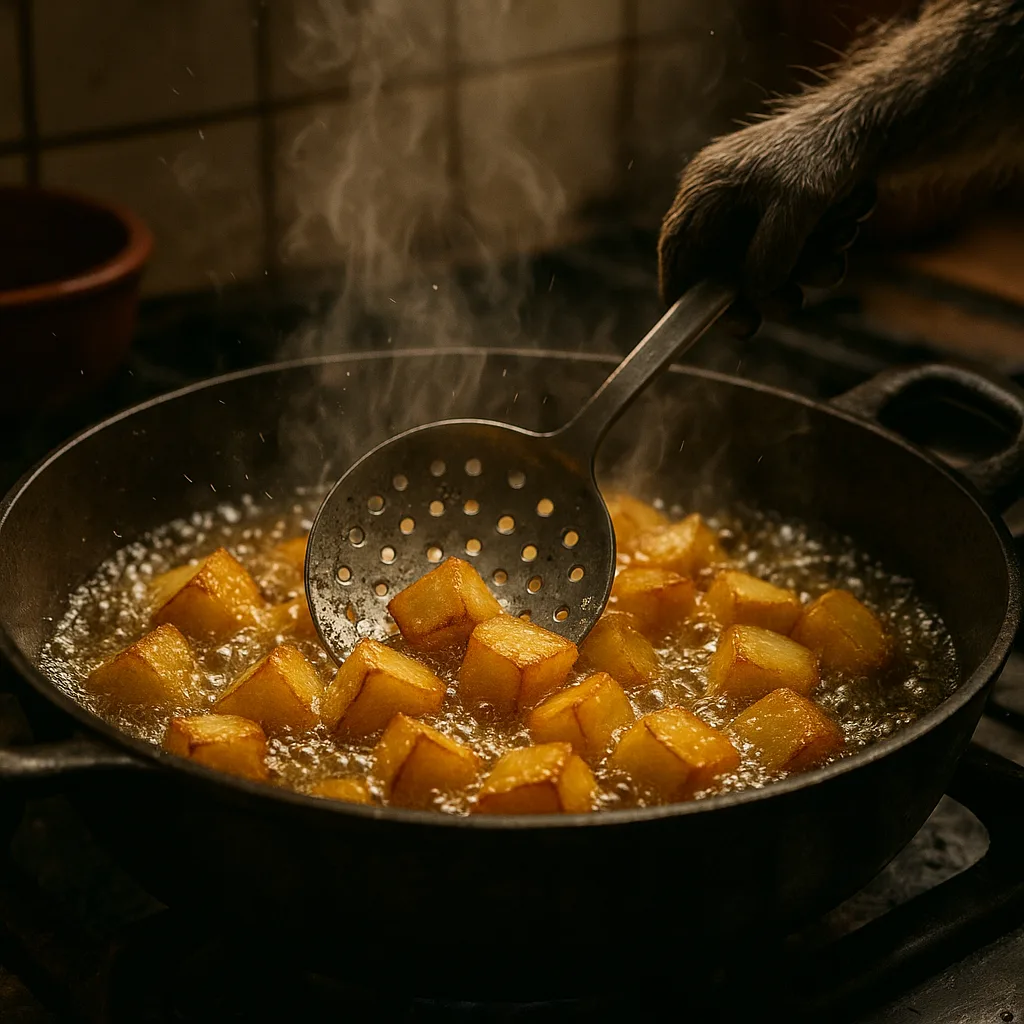 Potatoes frying process